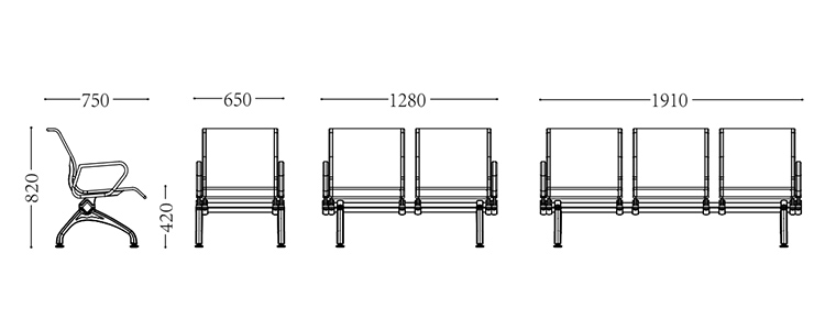 鋁合金機(jī)場(chǎng)椅/等候椅-SJ900M8(圖2) undefined